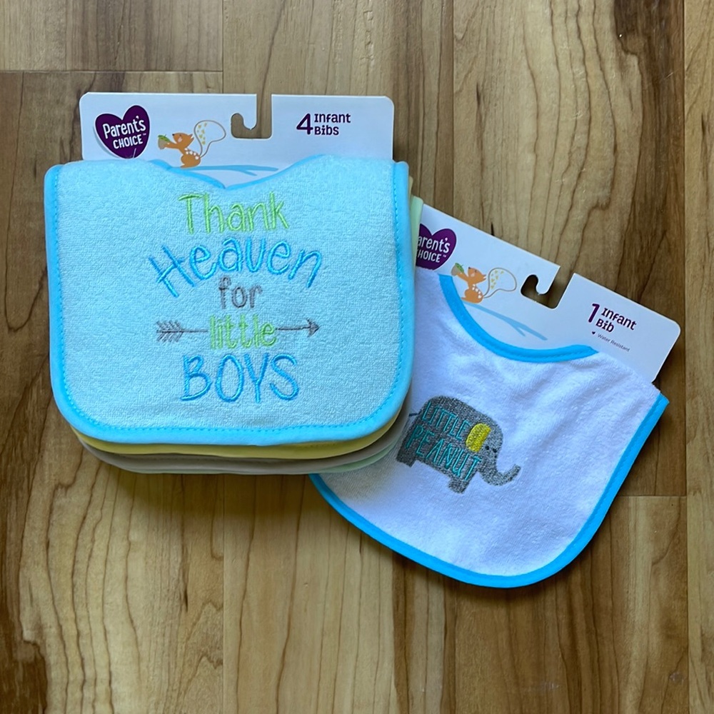 Set of Five Baby Bibs